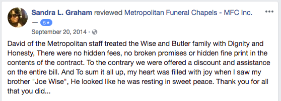 funeral home testimonials